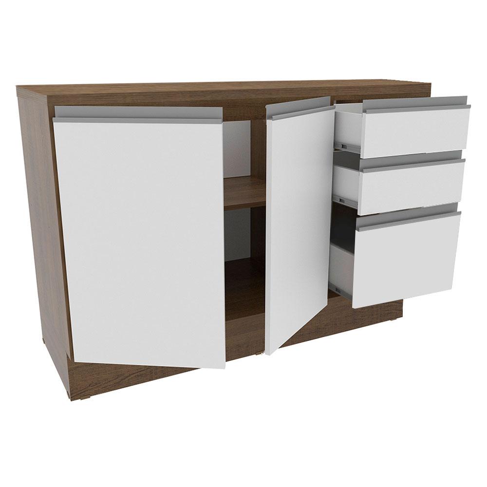 Foto 5 pulgar | Mueble de Cocina para Fregadero Madesa Glamy 120 Cm 2 Puertas Y 3 Cajones Blanco