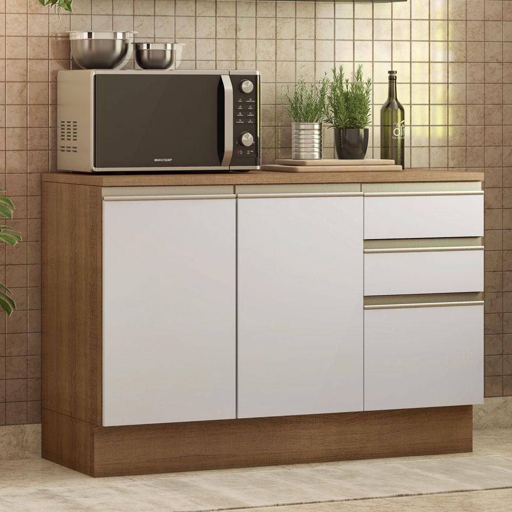 Foto 9 pulgar | Mueble de Cocina para Fregadero Madesa Glamy 120 Cm 2 Puertas Y 3 Cajones Blanco