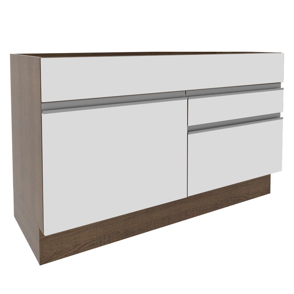 Foto 2 pulgar | Mueble de Cocina para Fregadero Madesa Glamy 120 Cm 1 Puerta y 2 Cajones Blanco