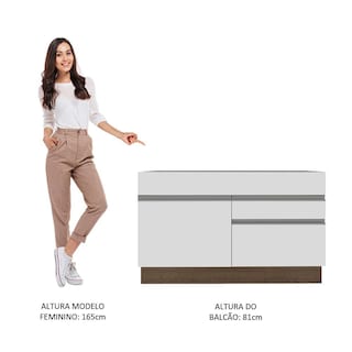 Foto 5 | Mueble de Cocina para Fregadero Madesa Glamy 120 Cm 1 Puerta y 2 Cajones Blanco
