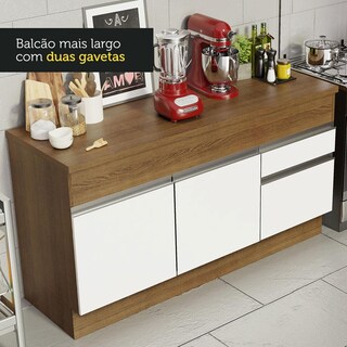 Foto 5 | Mueble de Cocina para Fregadero Madesa Glamy 150 Cm 2 Puertas y 2 Cajones Blanco