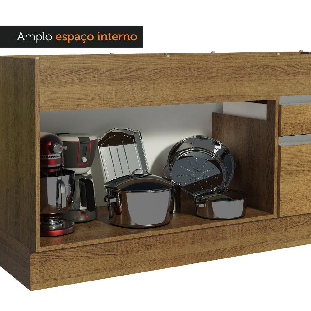 Foto 4 pulgar | Mueble de Cocina para Fregadero Madesa Glamy 150 Cm 2 Puertas y 2 Cajones Marrón