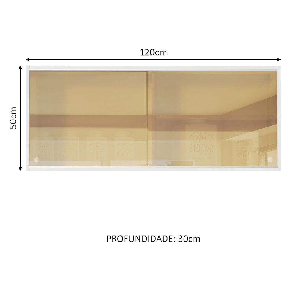 Foto 2 | Mueble Superior De Cocina 2 Puertas Corredizas Vidrio Reflex Madesa 120cm