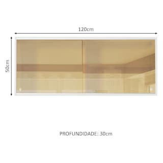 Foto 2 | Mueble Superior De Cocina 2 Puertas Corredizas Vidrio Reflex Madesa 120cm