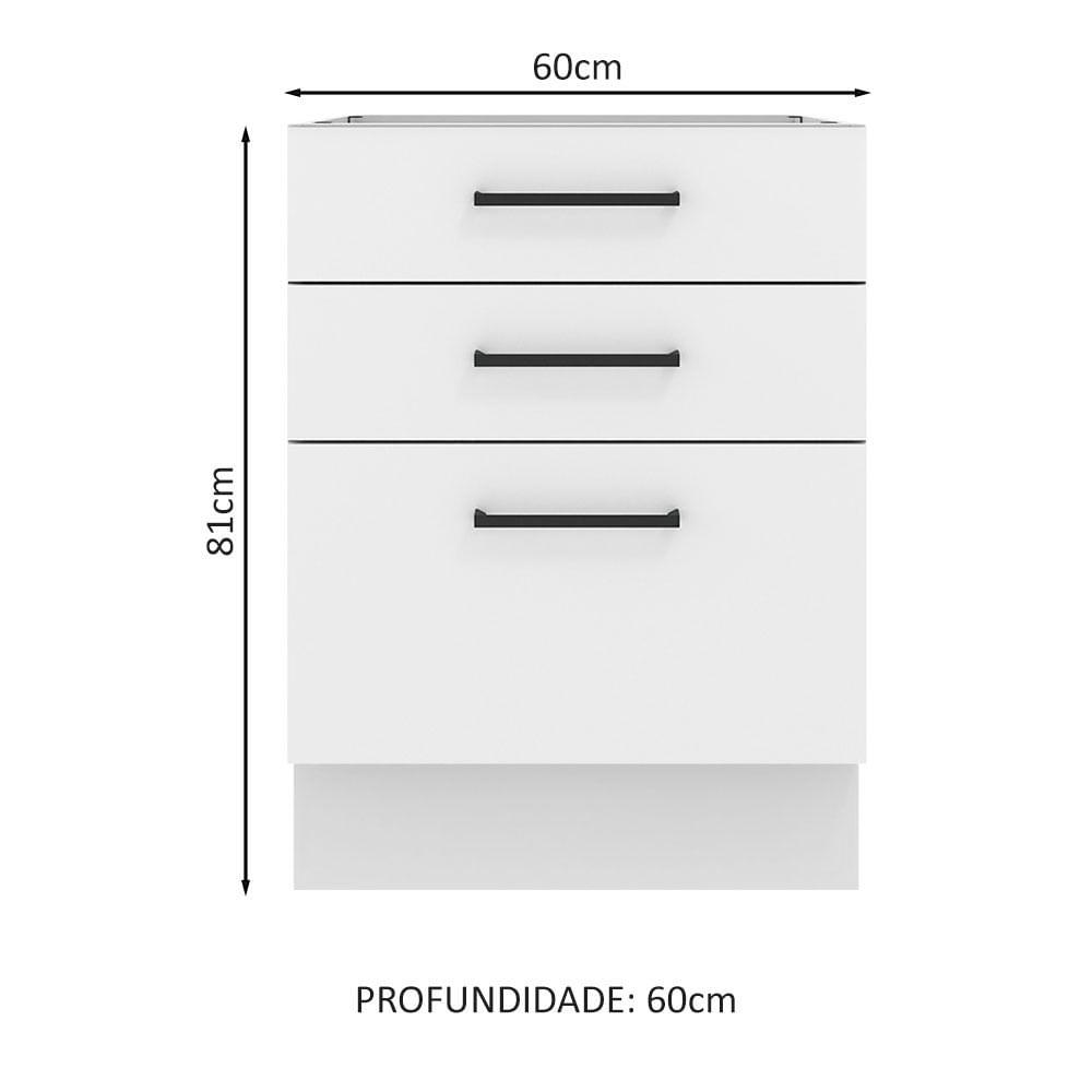 Foto 3 pulgar | Mueble de Cocina Agata Madesa con 3 Cajones y Organizador de Cubiertos