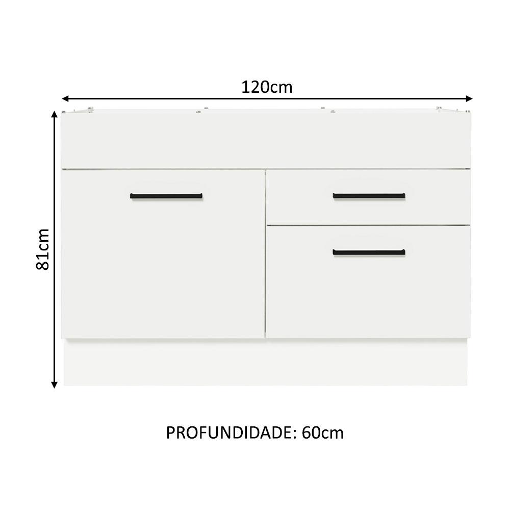 Foto 3 pulgar | Mueble de Cocina Madesa Agata - Mostrador para Fregadero 120 cm x 60 cm