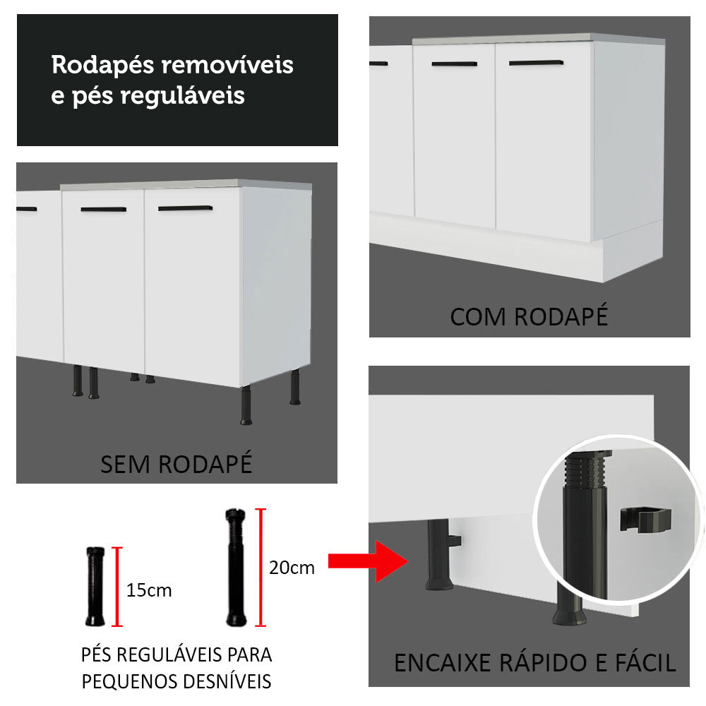 Foto 8 pulgar | Mueble de Cocina Madesa Agata - Mostrador para Fregadero 120 cm x 60 cm