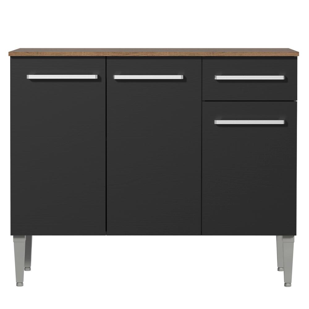 Foto 2 | Mueble Mostrador Madesa Emilly 3 Puertas Y 1 Cajón - Marron/negro