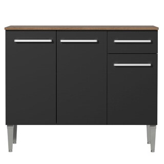 Foto 2 | Mueble Mostrador Madesa Emilly 3 Puertas Y 1 Cajón - Marron/negro