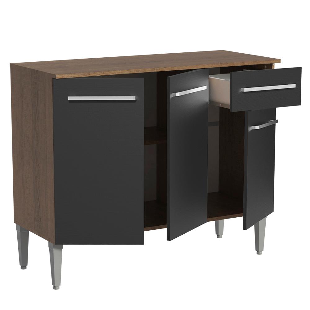 Foto 5 | Mueble Mostrador Madesa Emilly 3 Puertas Y 1 Cajón - Marron/negro