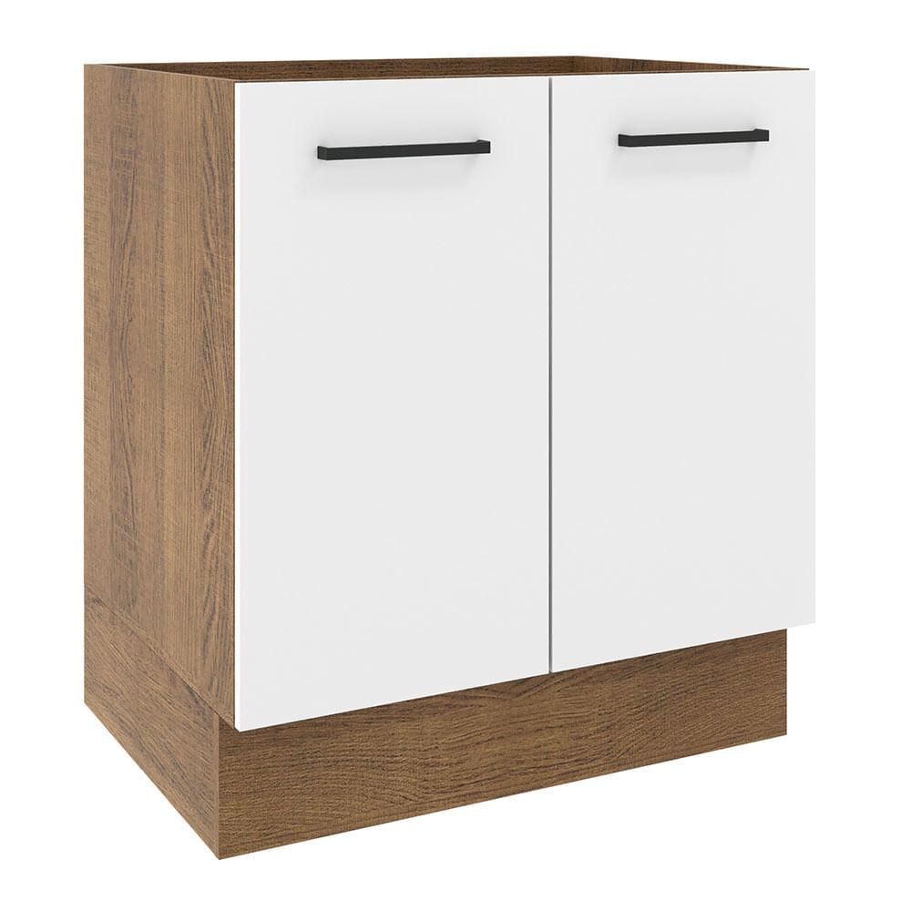 Mueble de Cocina Madesa Agata 70 x 60 cm 2 Puertas sin Tablero Marrón y Blanco