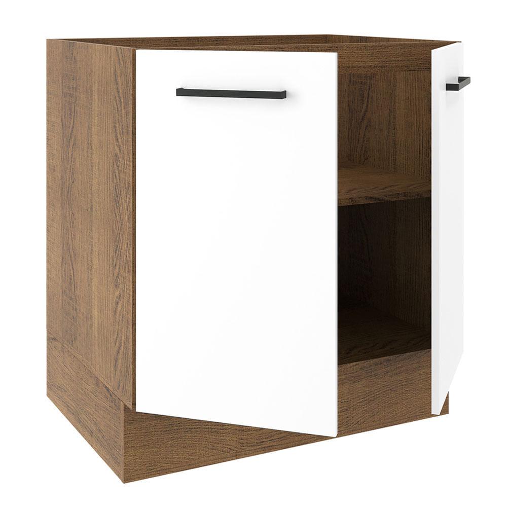 Foto 5 pulgar | Mueble de Cocina Madesa Agata 70 x 60 cm 2 Puertas sin Tablero Marrón y Blanco