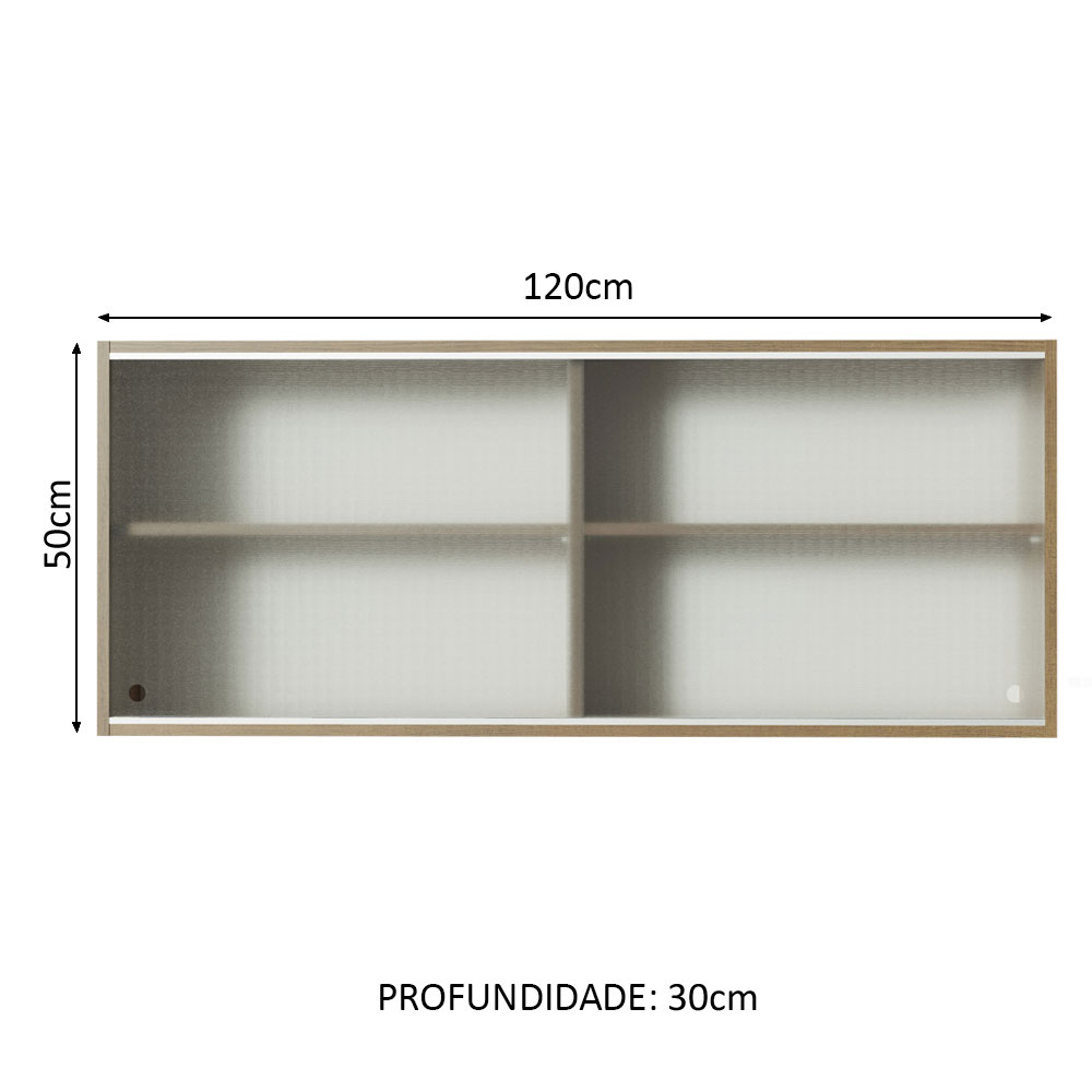 Foto 7 pulgar | Alacena de Cocina Madesa Glamy, Lux, Reims 120 cm 2 Puertas Corredizas de Cristal