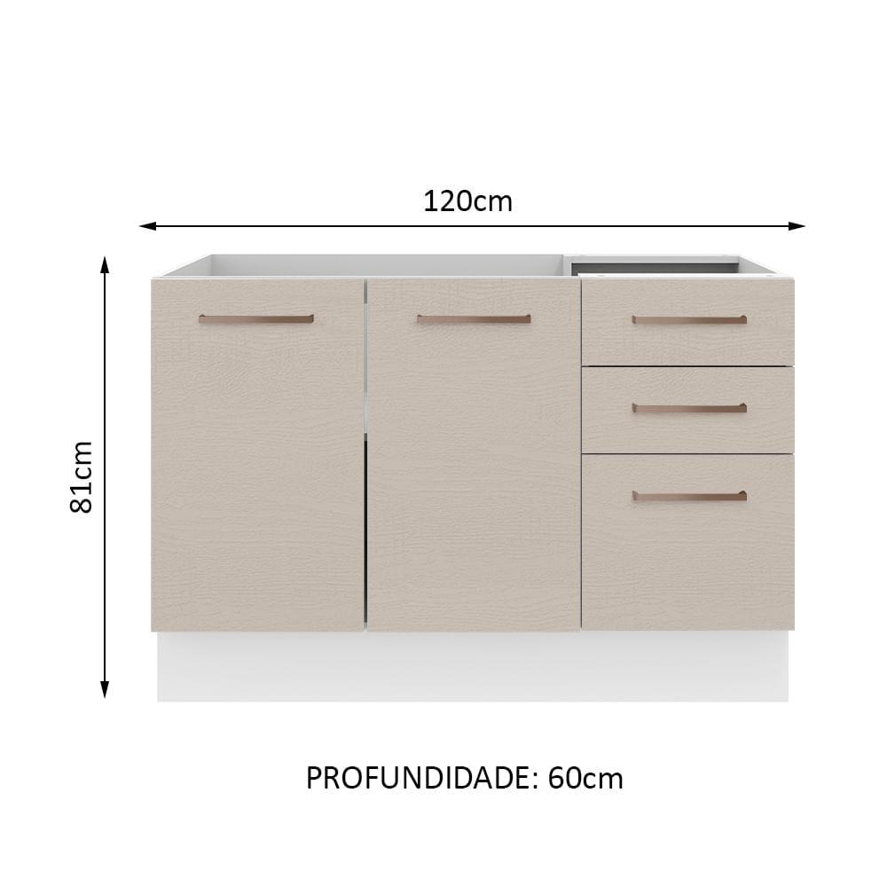 Foto 3 pulgar | Mueble de Cocina Madesa Agata - Mostrador para Fregadero 120 cm x 60 cm