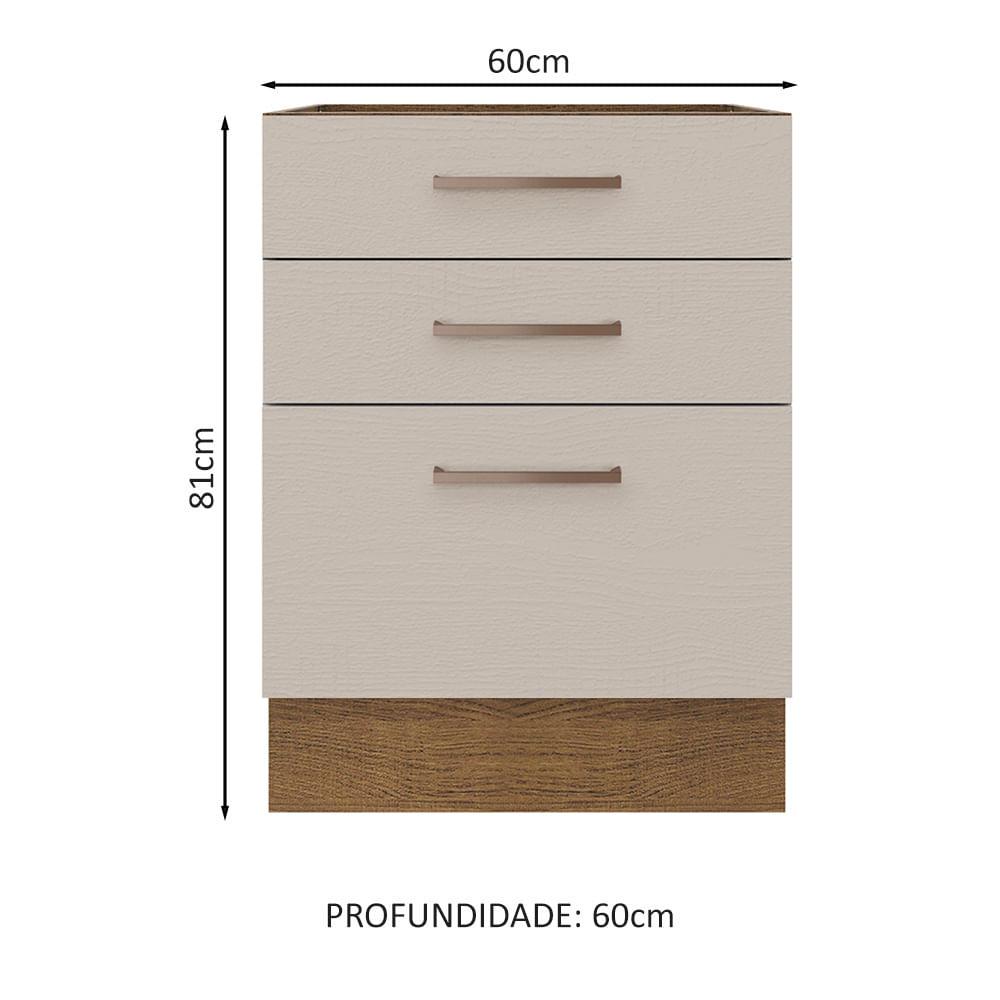 Foto 3 pulgar | Mueble para Cocina Madesa Beige con 3 Cajones