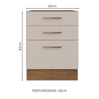 Foto 2 | Mueble para Cocina Madesa Beige con 3 Cajones