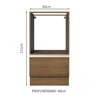 Foto 2 | Mueble de Cocina para Horno y Microondas Madesa Glamy 60 x 60 cm