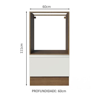 Foto 2 | Mueble de Cocina para Horno y Microondas Madesa Glamy 60 x 60 cm