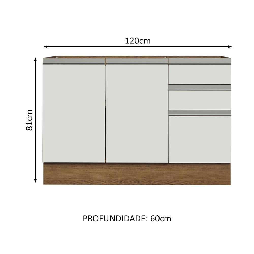 Foto 3 pulgar | Mueble de Cocina Madesa Glamy - Mostrador para Fregadero 120 cm x 60 cm