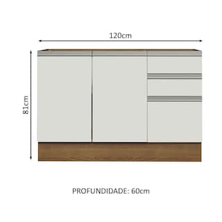 Foto 2 | Mueble de Cocina Madesa Glamy - Mostrador para Fregadero 120 cm x 60 cm