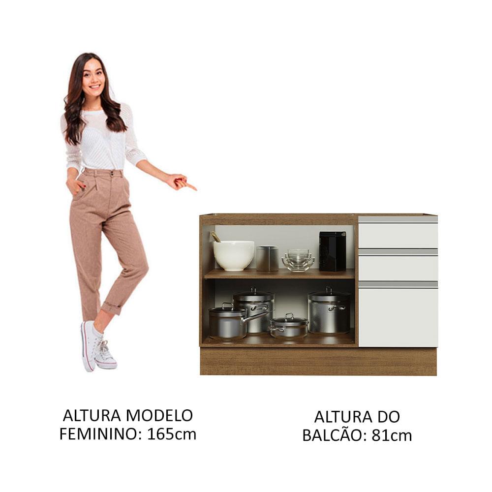 Foto 5 pulgar | Mueble de Cocina Madesa Glamy - Mostrador para Fregadero 120 cm x 60 cm