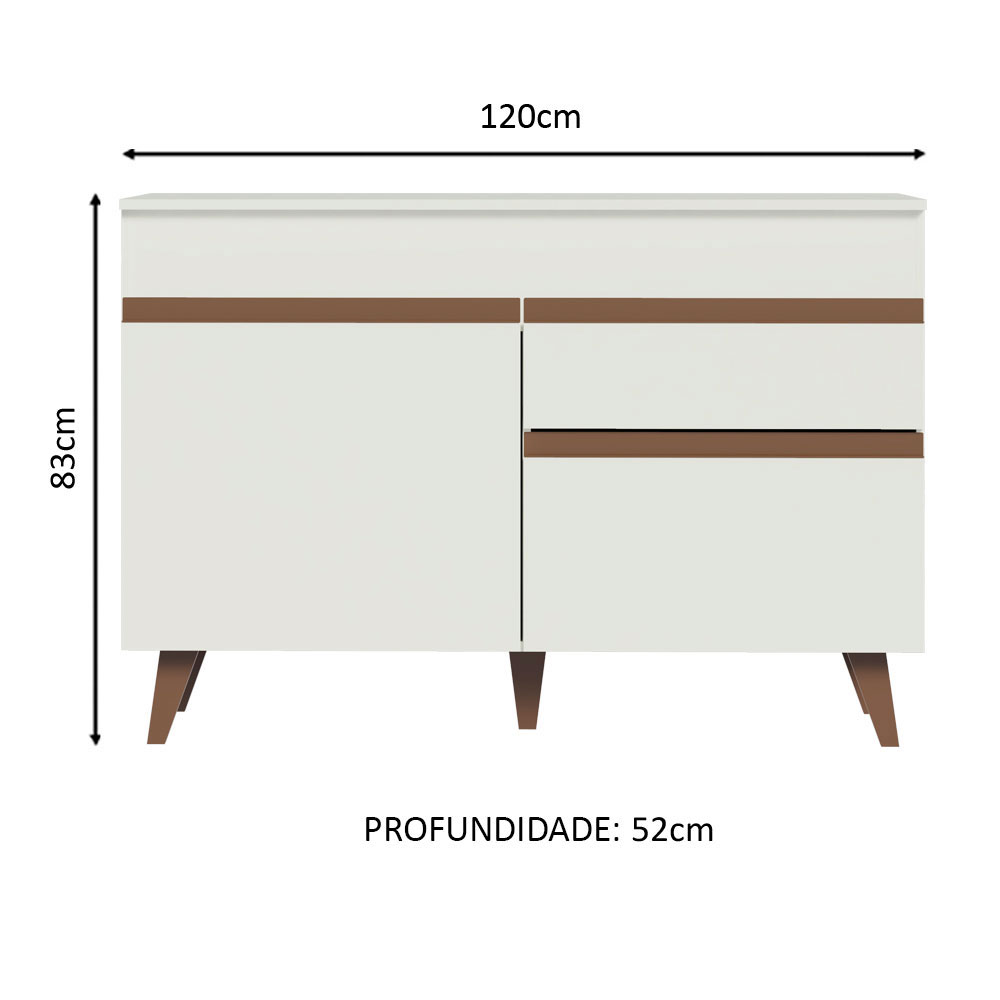 Foto 3 pulgar | Mueble de Cocina Madesa Reims 2 Puertas y 1 Cajón Blanco