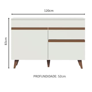 Foto 2 | Mueble de Cocina Madesa Reims 2 Puertas y 1 Cajón Blanco
