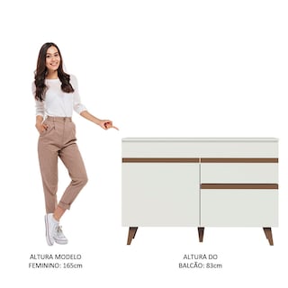 Foto 4 | Mueble de Cocina Madesa Reims 2 Puertas y 1 Cajón Blanco