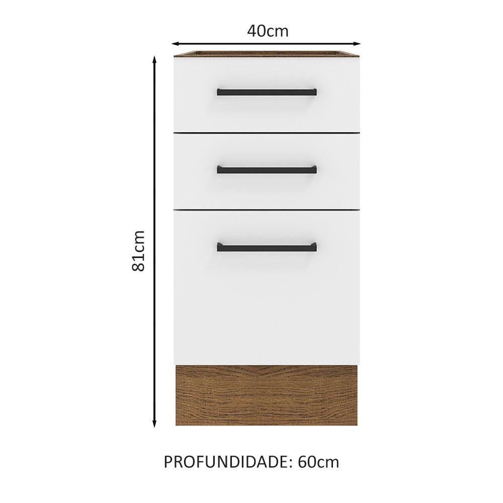 Foto 3 pulgar | Mueble de Cocina Agata Madesa 40 x 60 cm 3 Cajones sin Tablero