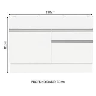 Foto 2 | Mueble de Cocina 120 x 60 cm 1 Puerta 2 Cajones Glamy Madesa