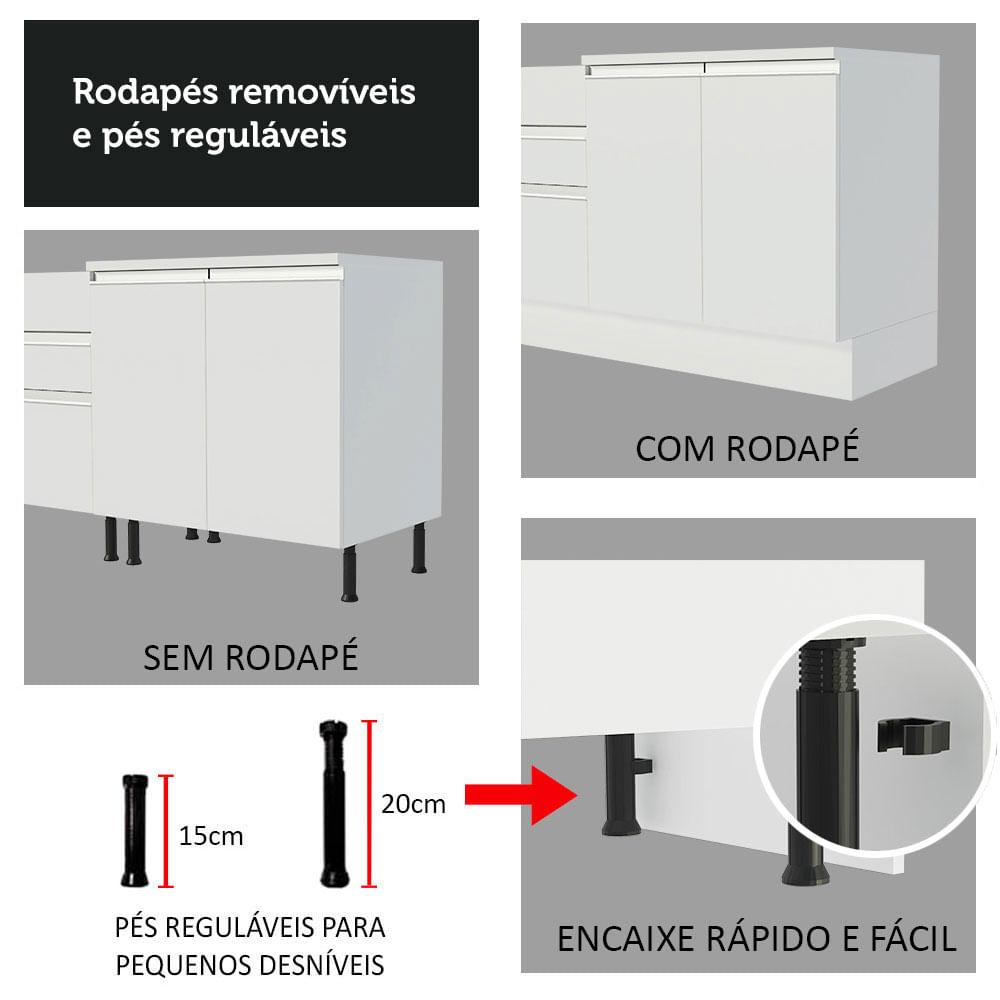 Foto 9 pulgar | Mueble de Cocina 120 x 60 cm 1 Puerta 2 Cajones Glamy Madesa