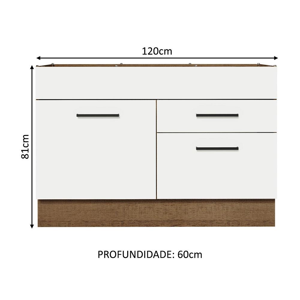 Foto 3 pulgar | Mueble de Cocina Madesa Agata - Mostrador para Fregadero 120 cm x 60 cm