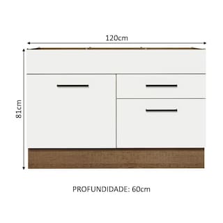 Foto 2 | Mueble de Cocina Madesa Agata - Mostrador para Fregadero 120 cm x 60 cm