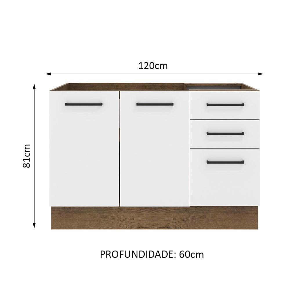 Foto 3 pulgar | Mueble de Cocina Madesa Agata - Mostrador para Fregadero 120 cm x 60 cm