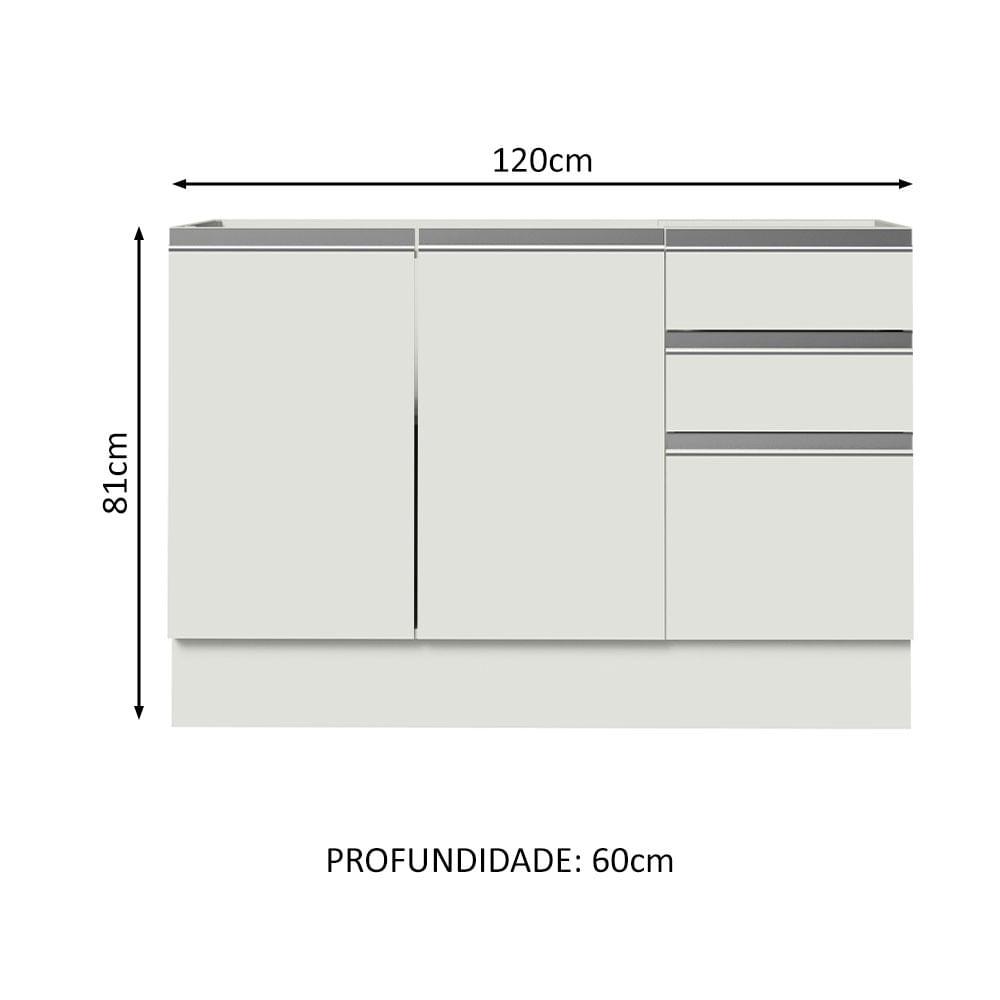 Foto 3 pulgar | Mueble de Cocina Madesa Glamy - Mostrador para Fregadero 120 cm x 60 cm