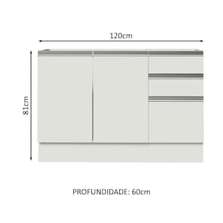 Foto 2 | Mueble de Cocina Madesa Glamy - Mostrador para Fregadero 120 cm x 60 cm