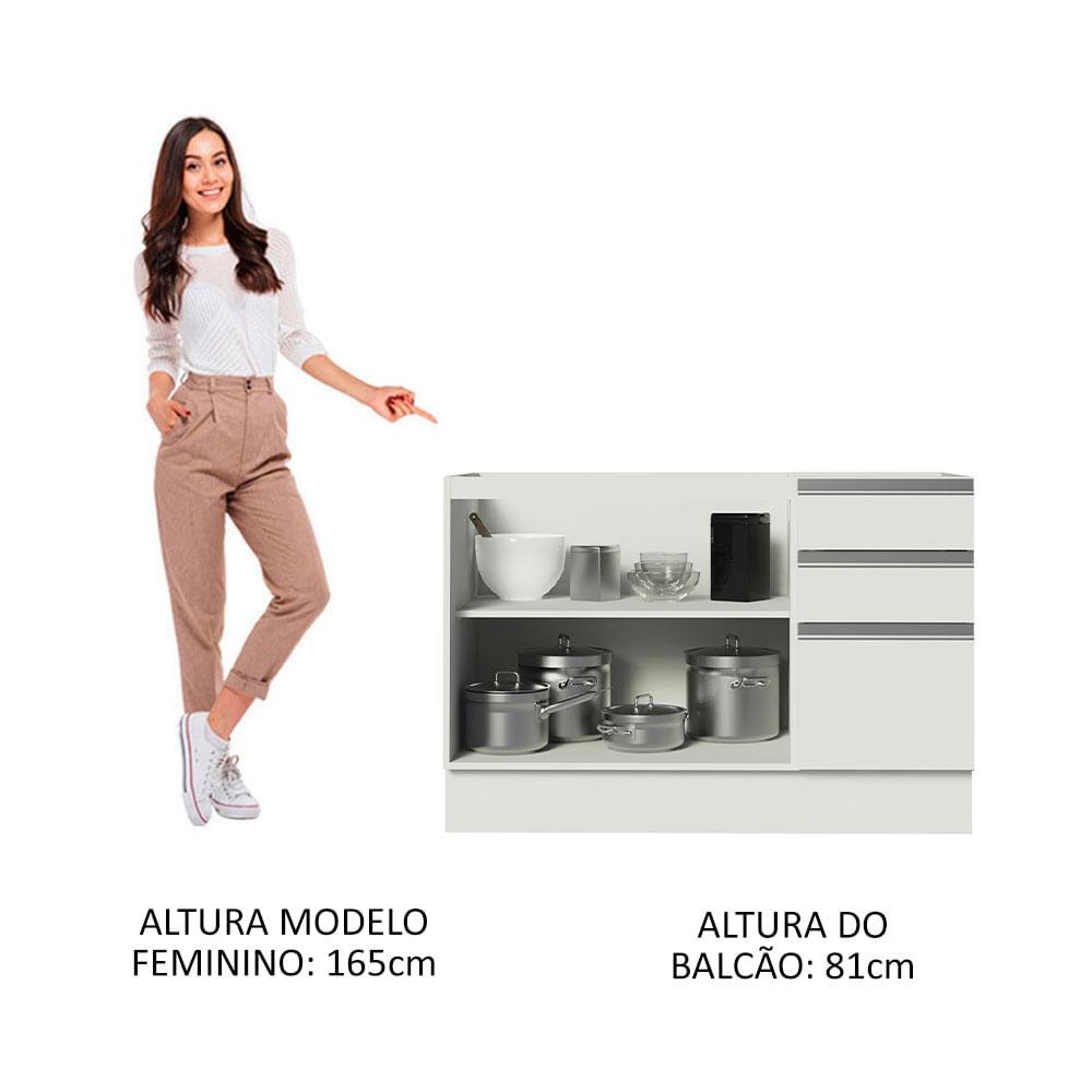 Foto 5 pulgar | Mueble de Cocina Madesa Glamy - Mostrador para Fregadero 120 cm x 60 cm