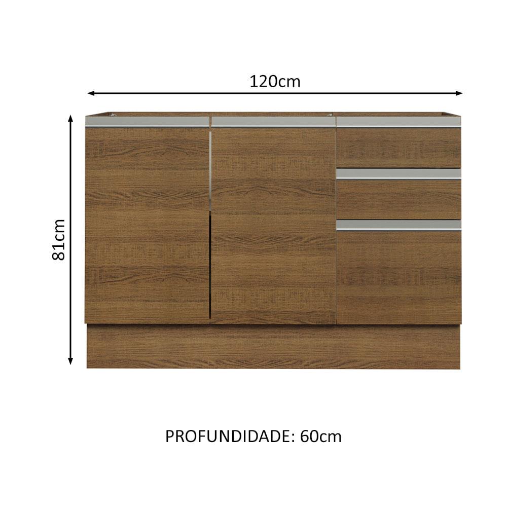 Foto 3 pulgar | Mueble de Cocina Madesa Glamy - Mostrador para Fregadero 120 cm x 60 cm