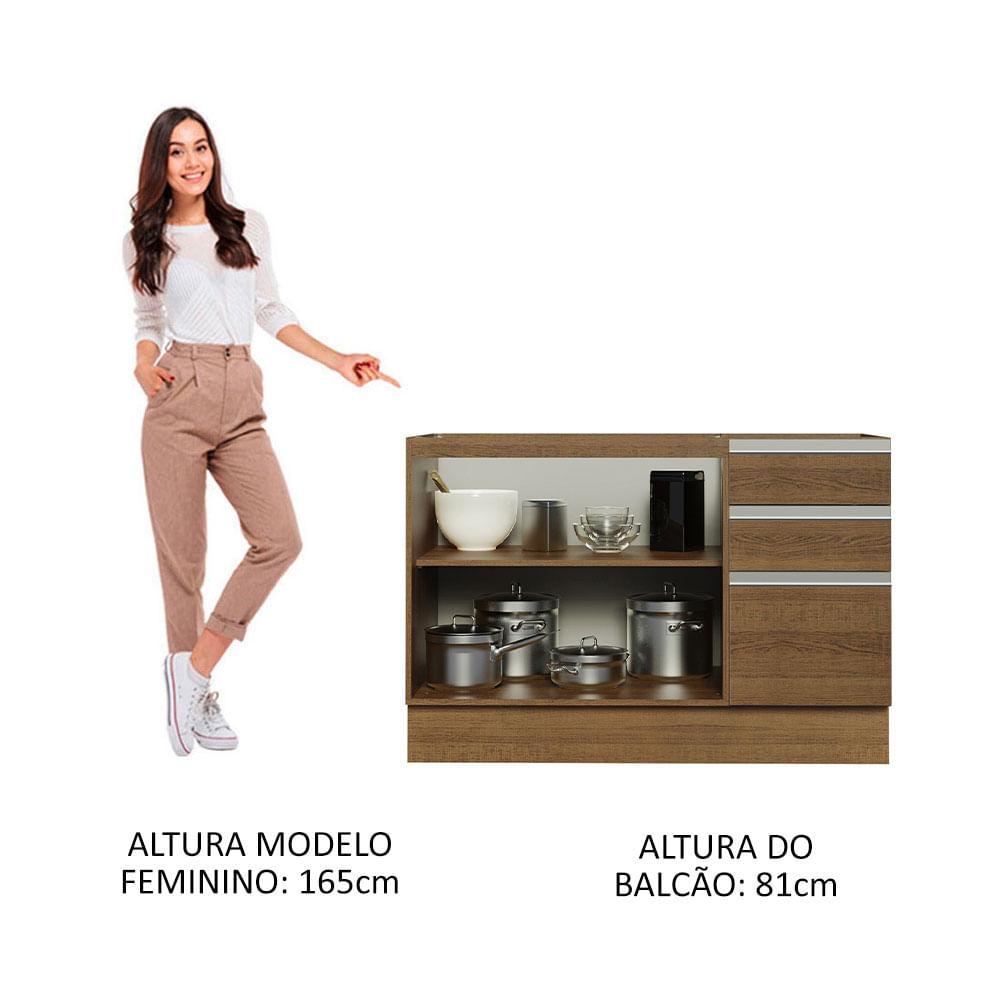 Foto 5 pulgar | Mueble de Cocina Madesa Glamy - Mostrador para Fregadero 120 cm x 60 cm