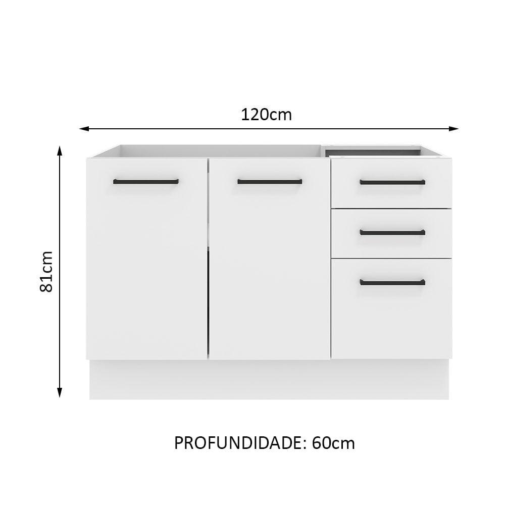 Foto 3 pulgar | Mueble de Cocina Madesa Agata - Mostrador para Fregadero 120 cm x 60 cm