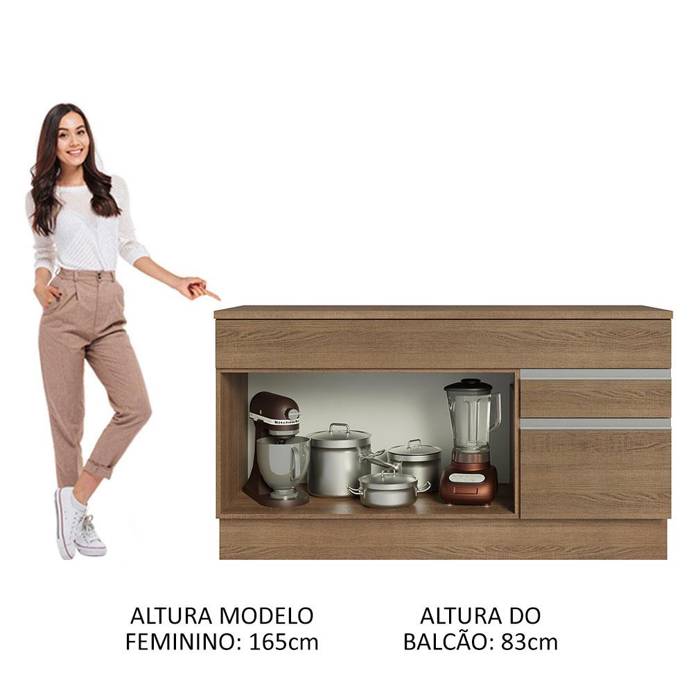 Foto 6 pulgar | Mueble De Cocina Madesa Glamy 150 Cm 2 Cajones 2 Puertas (con Tablero) Marrón