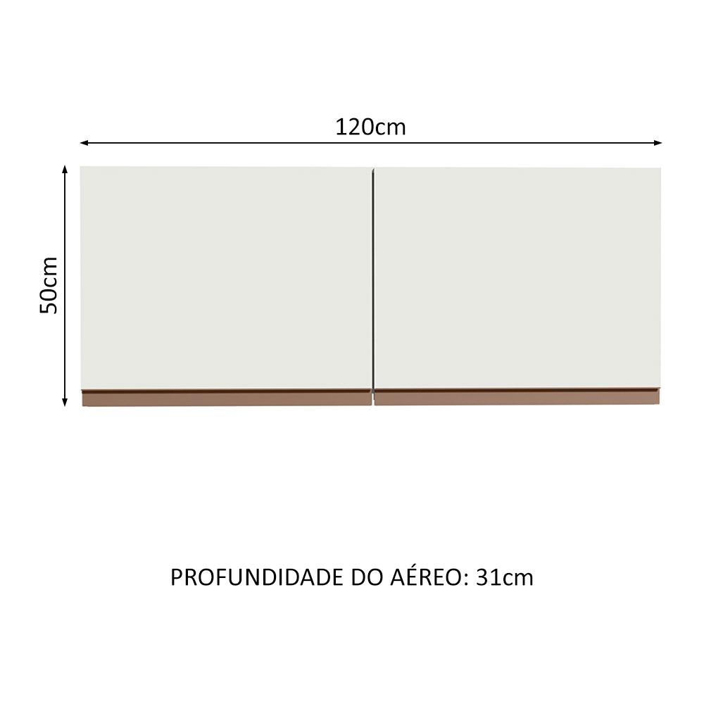 Foto 3 pulgar | Alacena Madesa Reims 120 X 50 Cm 2 Puertas Blanco