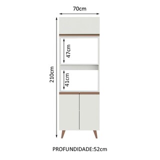 Foto 2 | Torre para Cocina Madesa Reims Blanca 70 cm con 3 Puertas