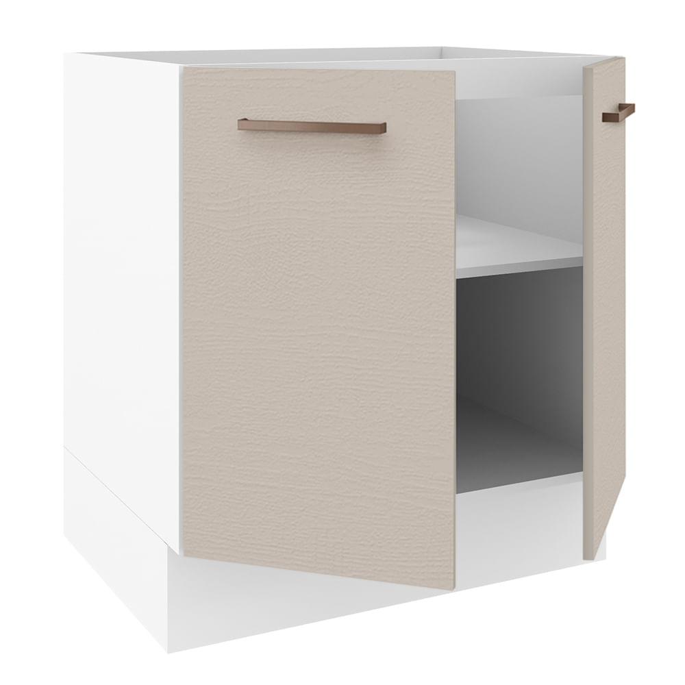 Foto 5 pulgar | Mueble de Cocina 70 x 60 cm 2 Puertas sin Tablero Blanco y Crema Agata Madesa