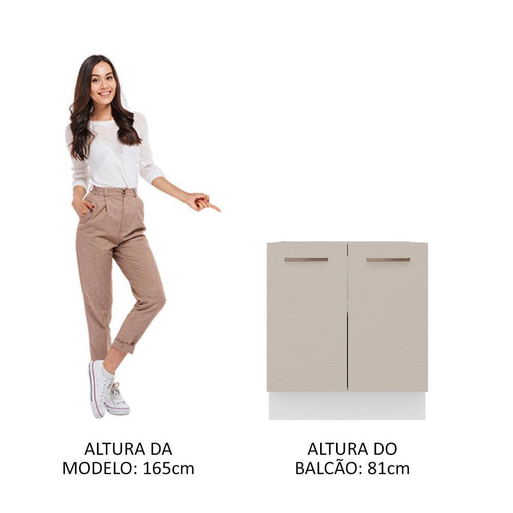 Foto 5 | Mueble de Cocina 70 x 60 cm 2 Puertas sin Tablero Blanco y Crema Agata Madesa