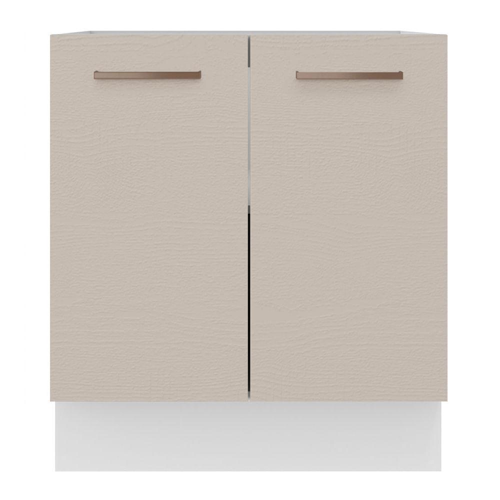 Foto 7 pulgar | Mueble de Cocina 70 x 60 cm 2 Puertas sin Tablero Blanco y Crema Agata Madesa