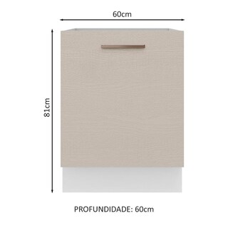 Foto 2 | Mueble de Cocina 60 x 60 cm 1 Puerta sin Tablero Agata Madesa