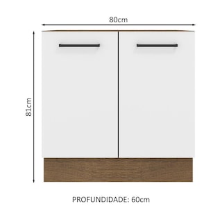 Foto 2 | Mueble de Cocina 80 x 60 cm 2 Puertas sin Tablero Agata Madesa