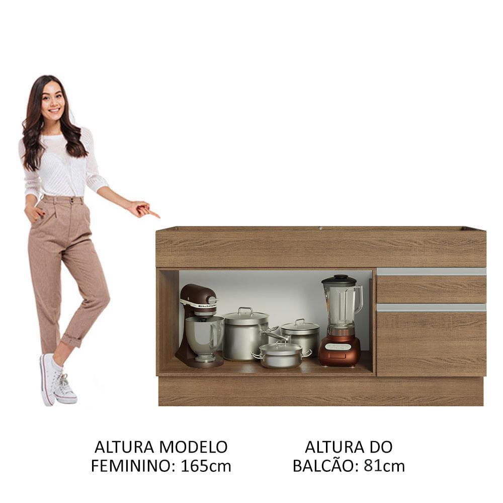 Foto 6 pulgar | Mueble de Cocina Madesa Glamy 150 cm 2 Cajones 2 Puertas sin Tablero ni Fregadero Marrón