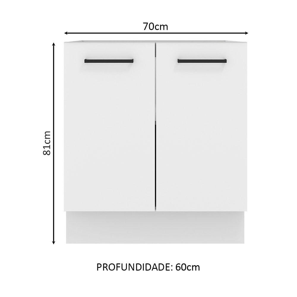 Foto 3 pulgar | Mueble de Cocina Madesa Agata 70 x 60 cm 2 Puertas Blanco